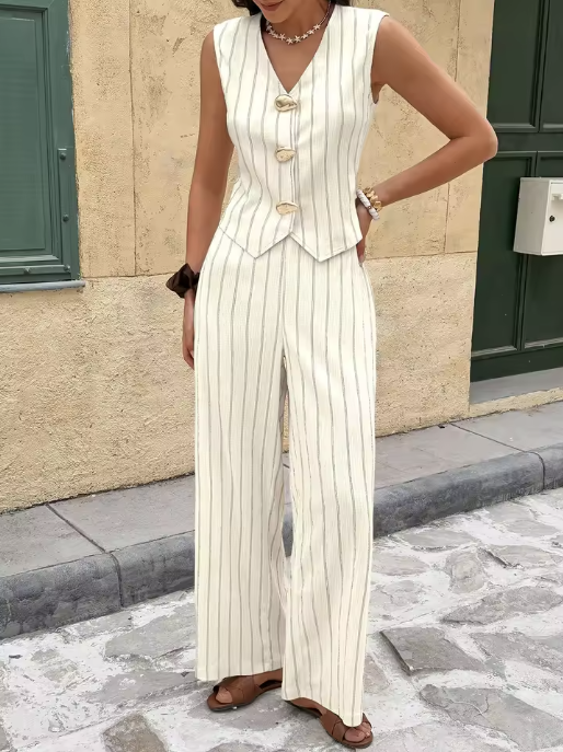 Conjunto Verano Lino a Rayas (Ref. 1021)