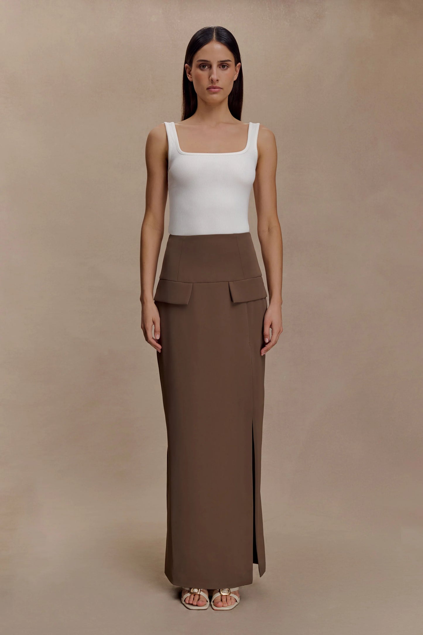 Falda Midi Cacao (Ref. 1015)