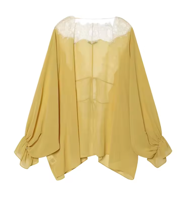 Camisa Oversize de Verano Mostaza