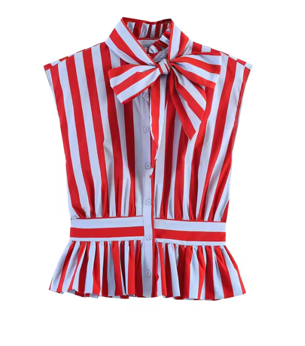Top Peplum Rayas con Lazo