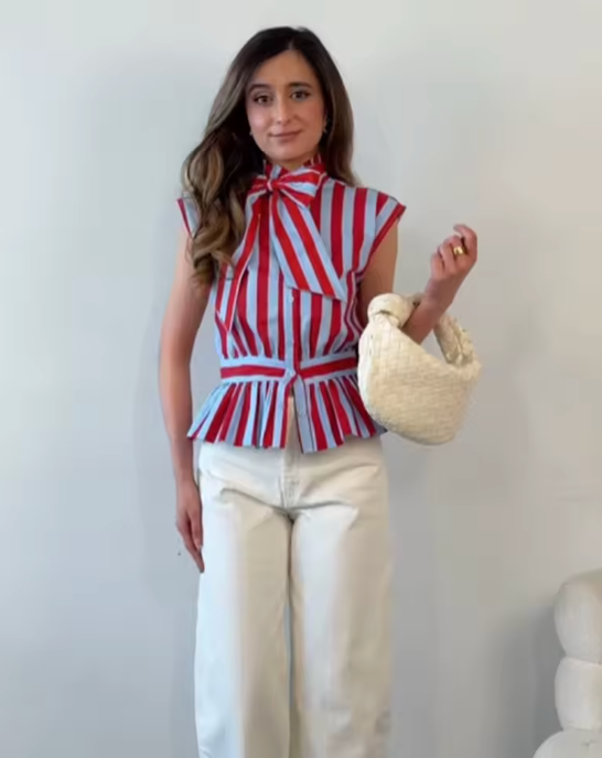Top Peplum Rayas con Lazo