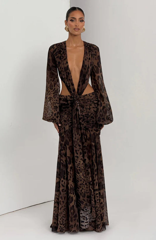 Vestido Largo Estampado Leopardo (Ref. 1012)