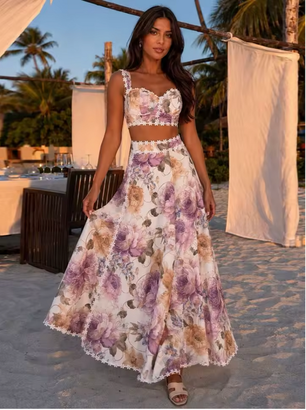 Conjunto Floral Cintura Alta (Ref. 1018)
