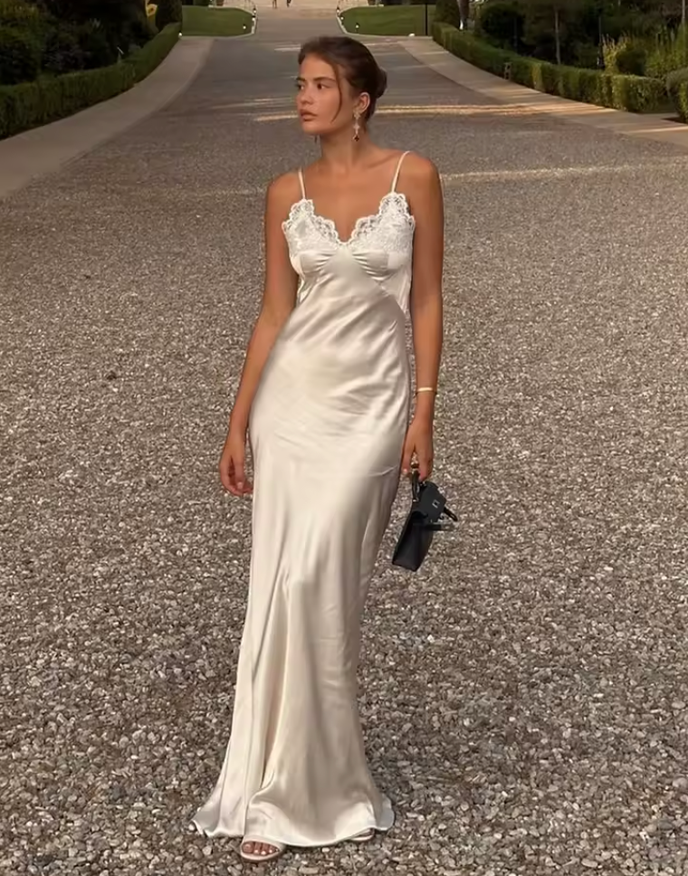 Vestido Largo Ajustado Blanco (Ref. 1020)