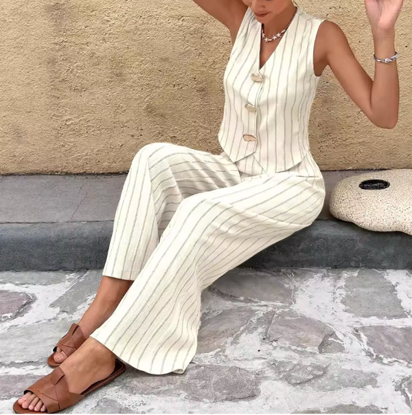 Conjunto Verano Lino a Rayas (Ref. 1021)