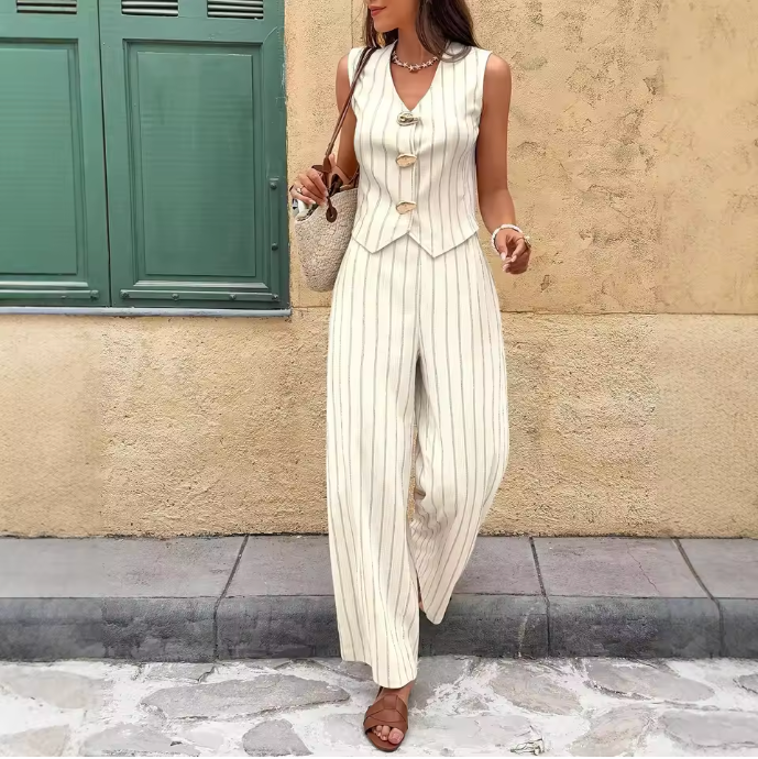 Conjunto Verano Lino a Rayas (Ref. 1021)