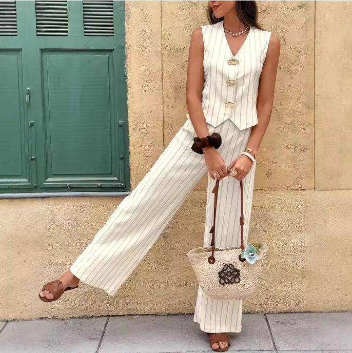 Conjunto Verano Lino a Rayas (Ref. 1021)