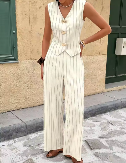 Conjunto Verano Lino a Rayas (Ref. 1021)