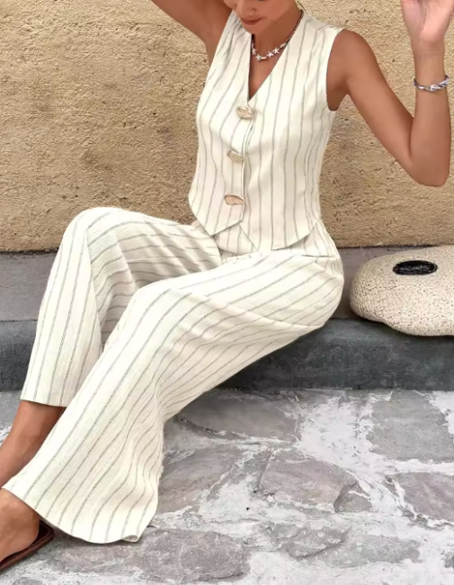 Conjunto Verano Lino a Rayas (Ref. 1021)