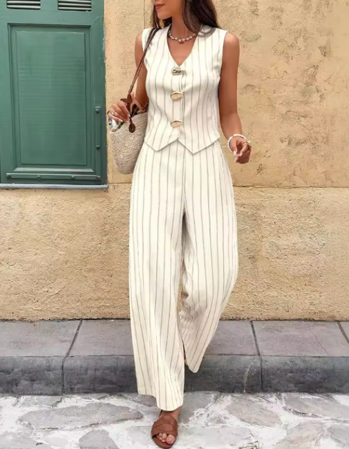 Conjunto Verano Lino a Rayas (Ref. 1021)
