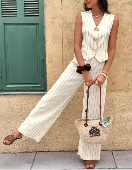 Conjunto Verano Lino a Rayas (Ref. 1021)